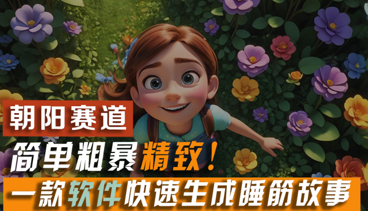 利用一款软件5分钟一条爆款睡筋故事，简单粗暴精致！小白月入2w+