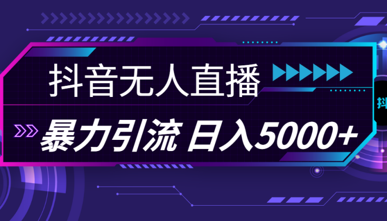 抖音无人直播，暴利引流，日入5000+