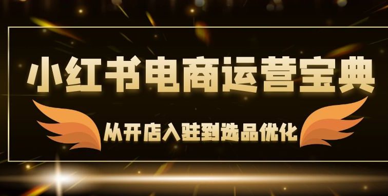小红书电商运营宝典：从开店入驻到选品优化，一站式解决你的电商难题