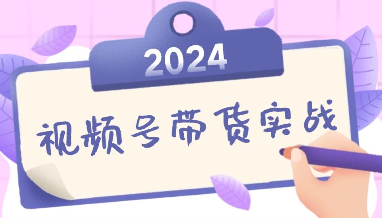 2024视频号最新带货实战课：无人直播/书单号卖货/个人IP口播 (附资料素材)