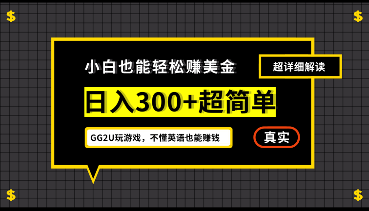 小白不懂英语也能赚美金，日入300+超简单，详细教程解读