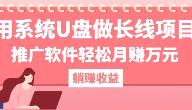 用系统U盘做长线项目，推广软件轻松月赚万元（附制作教程+软件）