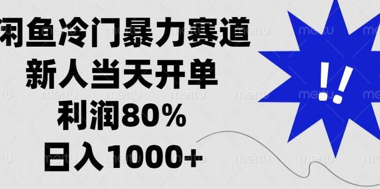 闲鱼冷门暴力赛道，新人当天开单，利润80%，日入1000+