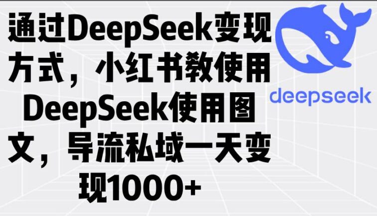 通过DeepSeek变现方式，小红书教使用DeepSeek图文，导流私域一天变现1000+