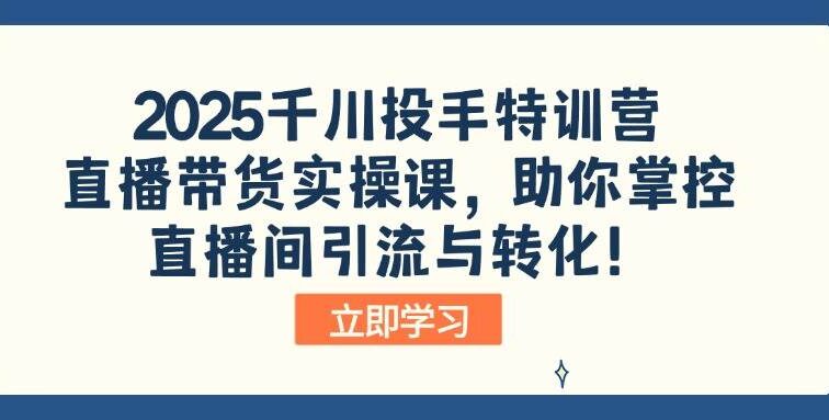2025千川投手特训营：直播带货实操课，助你掌控直播间引流与转化！