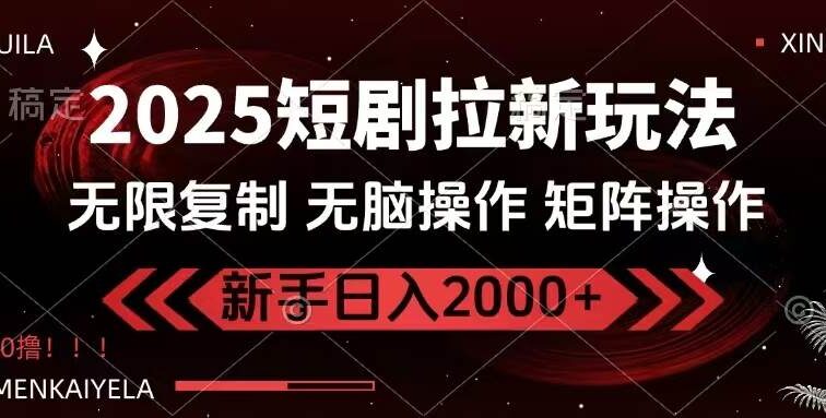2025短剧拉新玩法，无需注册登录，无限0撸，无脑批量操作日入2000+
