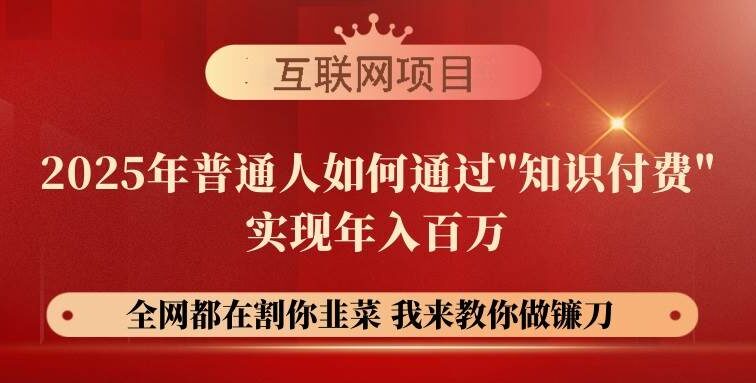【网创项目终点站-镰刀训练营超级IP合伙人】25年普通人如何通过“知识…