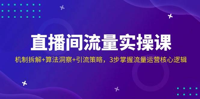 直播间流量实操课：机制拆解+算法洞察+引流策略，3步掌握流量运营核心逻辑