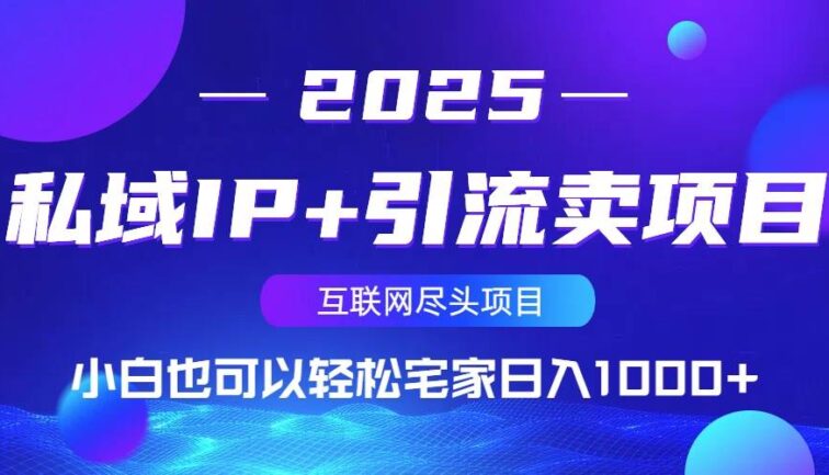 私域IP+引流卖项目，小白也可以做到轻松宅家日入1000+