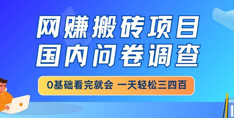 网赚搬砖项目，国内问卷调查，0基础看完就会 一天轻松三四百，靠谱副业…