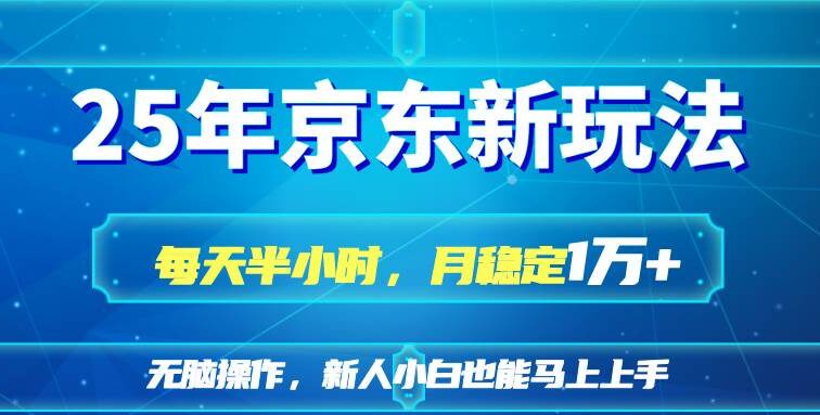 25京东新玩法，每天半小时，月稳定1W+