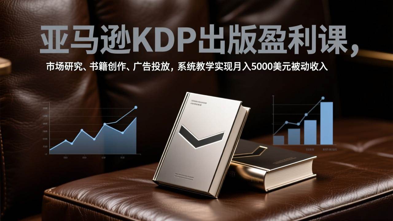 亚马逊KDP出版盈利课，市场研究、书籍创作、广告投放，系统教学实现月入5000美元被动收入