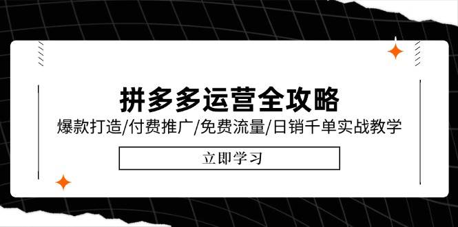 拼多多运营全攻略，爆款打造/付费推广/免费流量/日销千单实战教学/6月更新
