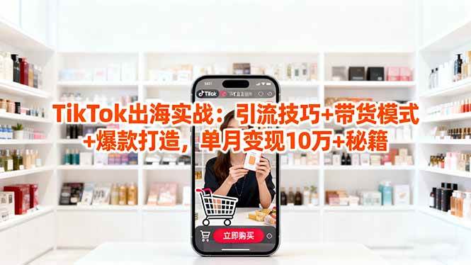 「TikTok出海实战」引流技巧+带货模式+爆款打造，单月变现10万+秘籍